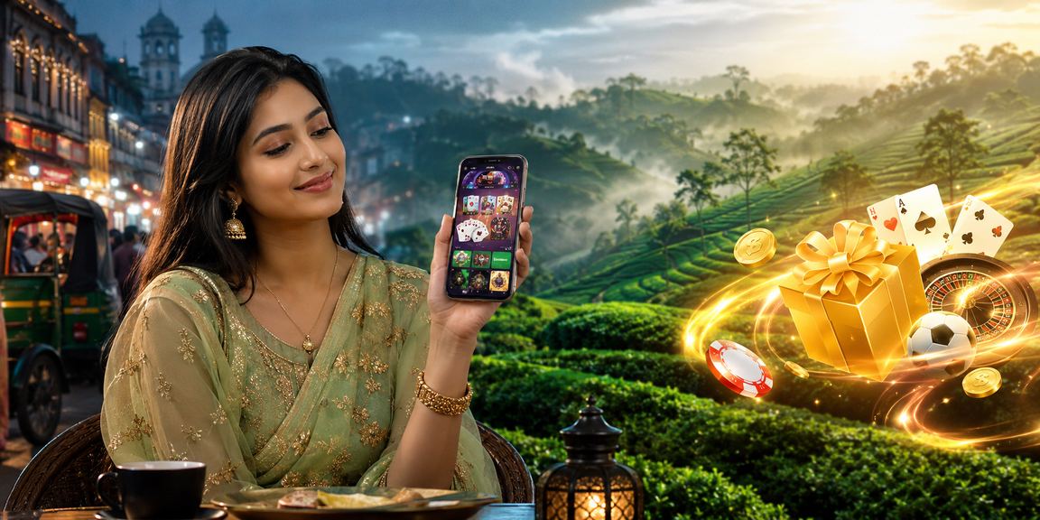 A member participating in the okgo lottery on their mobile at a tea garden in Mymensingh