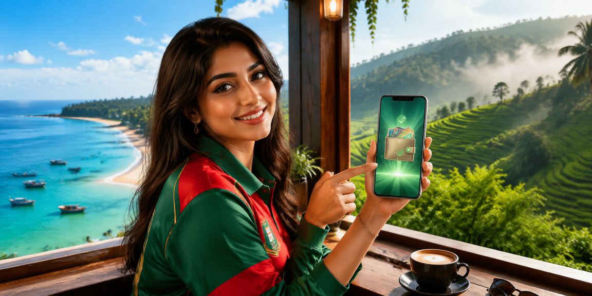সেন্ট মার্টিনে চা বাগানে okgo - র মাধ্যমে ক্রিকেট বেটিং উপভোগ করছেন একজন বাংলাদেশি
