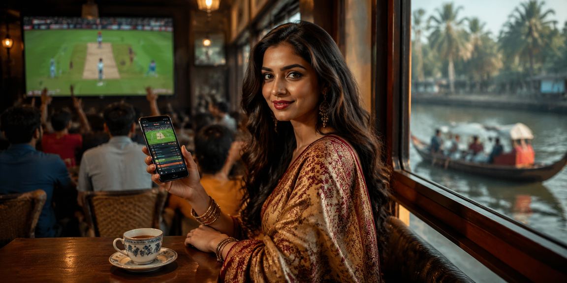 A user enjoying cricket betting on the Sundarbans coast